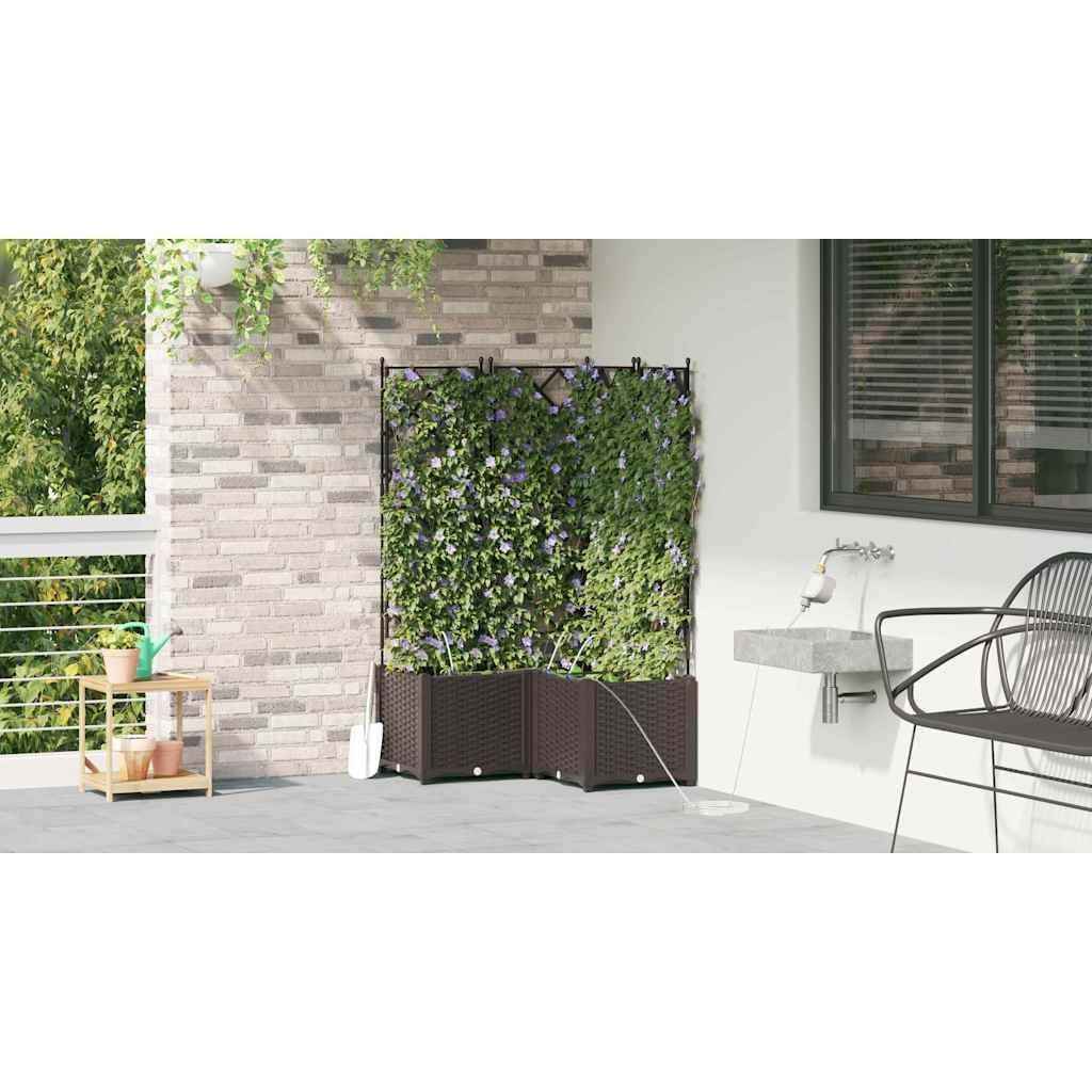 Sodo vazonas 3 pcs Ruda Plastmasė