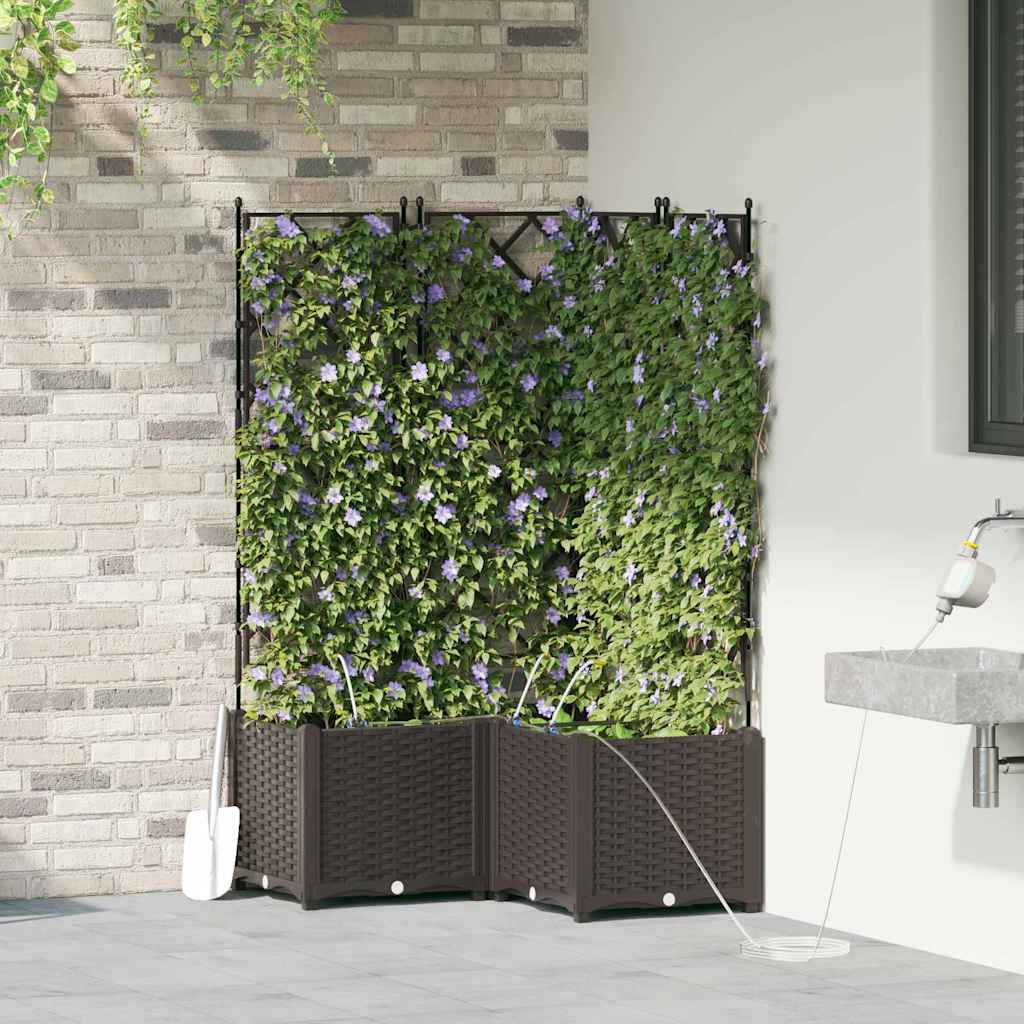 Sodo vazonas 3 pcs Ruda Plastmasė
