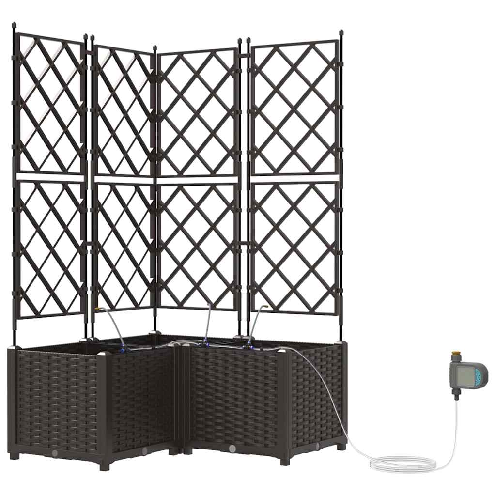 Sodo vazonas 3 pcs Ruda Plastmasė