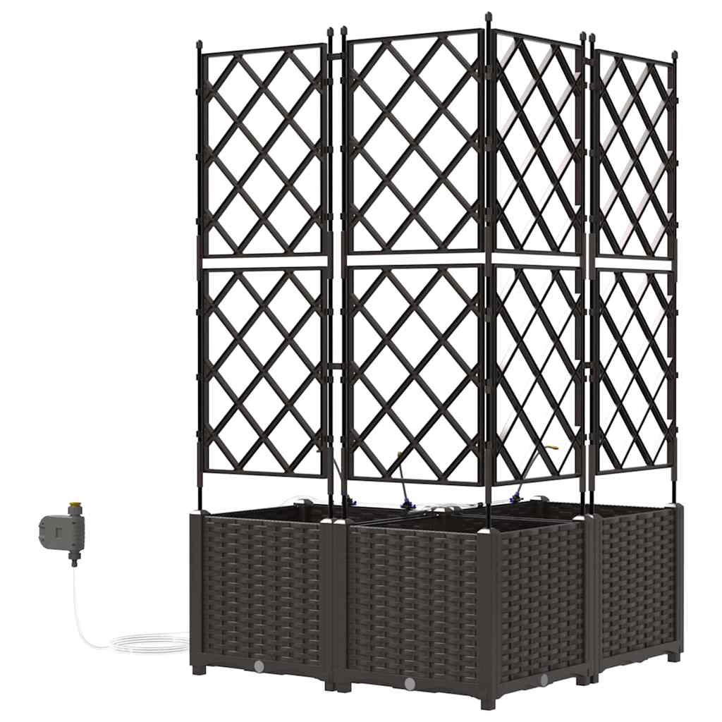 Sodo vazonas 3 pcs Ruda Plastmasė