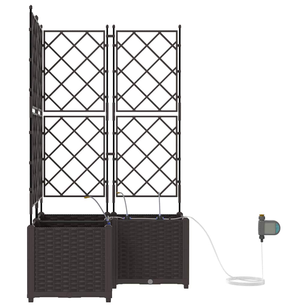Sodo vazonas 3 pcs Ruda Plastmasė