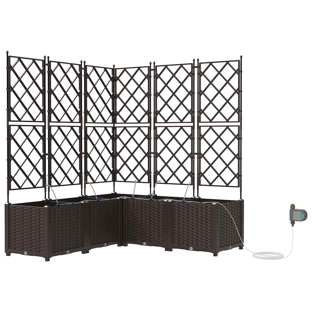 Sodo vazonas 5 pcs Ruda Plastmasė