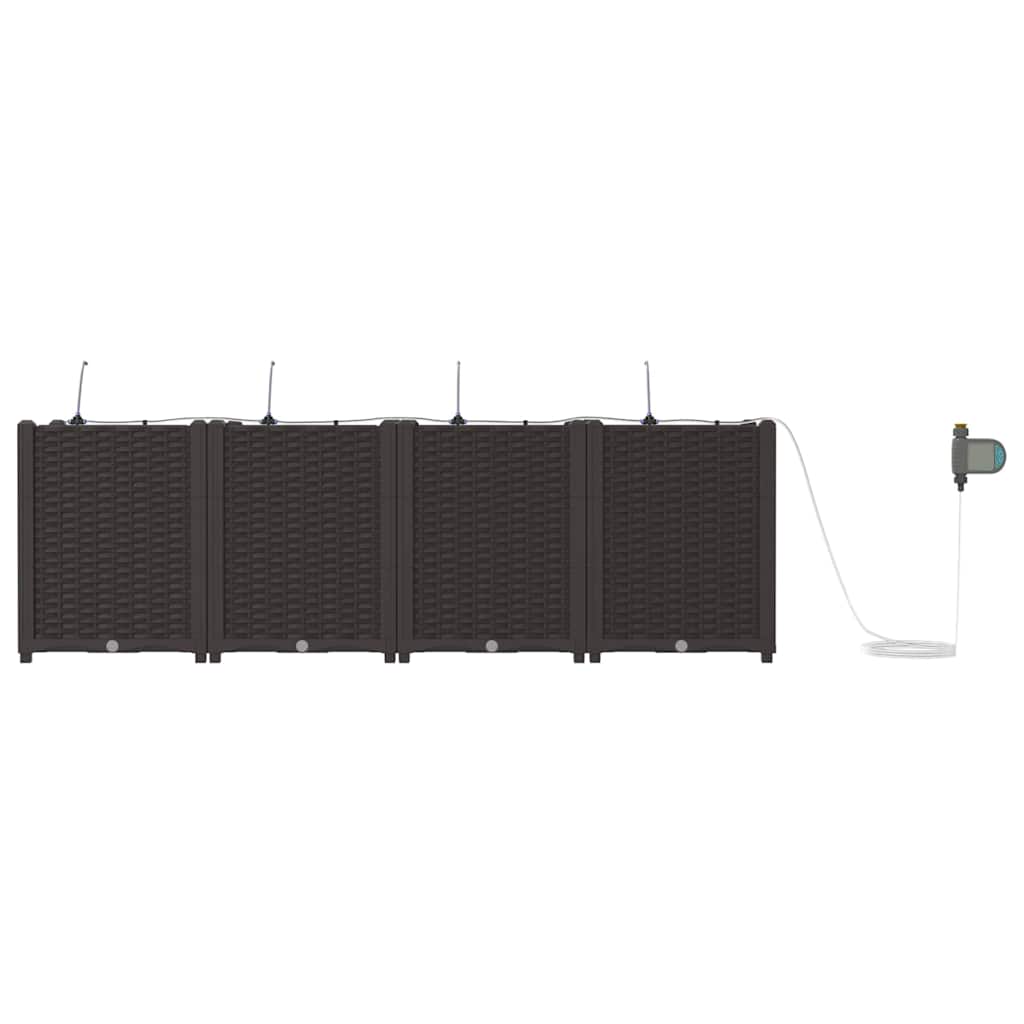 Sodo vazonas 4 pcs Ruda Plastmasė