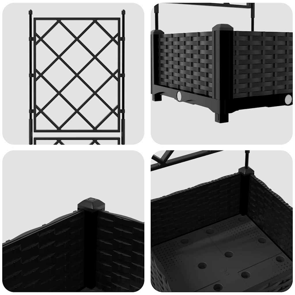 Sodo vazonas Juodas 40 x 40 x 125,5 cm Plastmasė