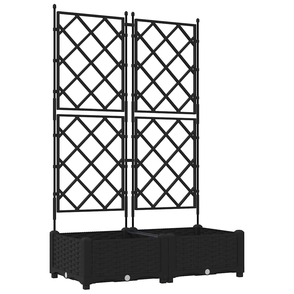 Sodo vazonas 2 pcs Juodas 80 x 40 x 125,5 cm Plastmasė