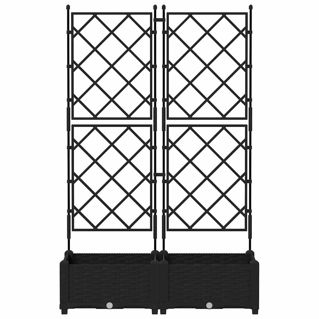 Sodo vazonas 2 pcs Juodas 80 x 40 x 125,5 cm Plastmasė