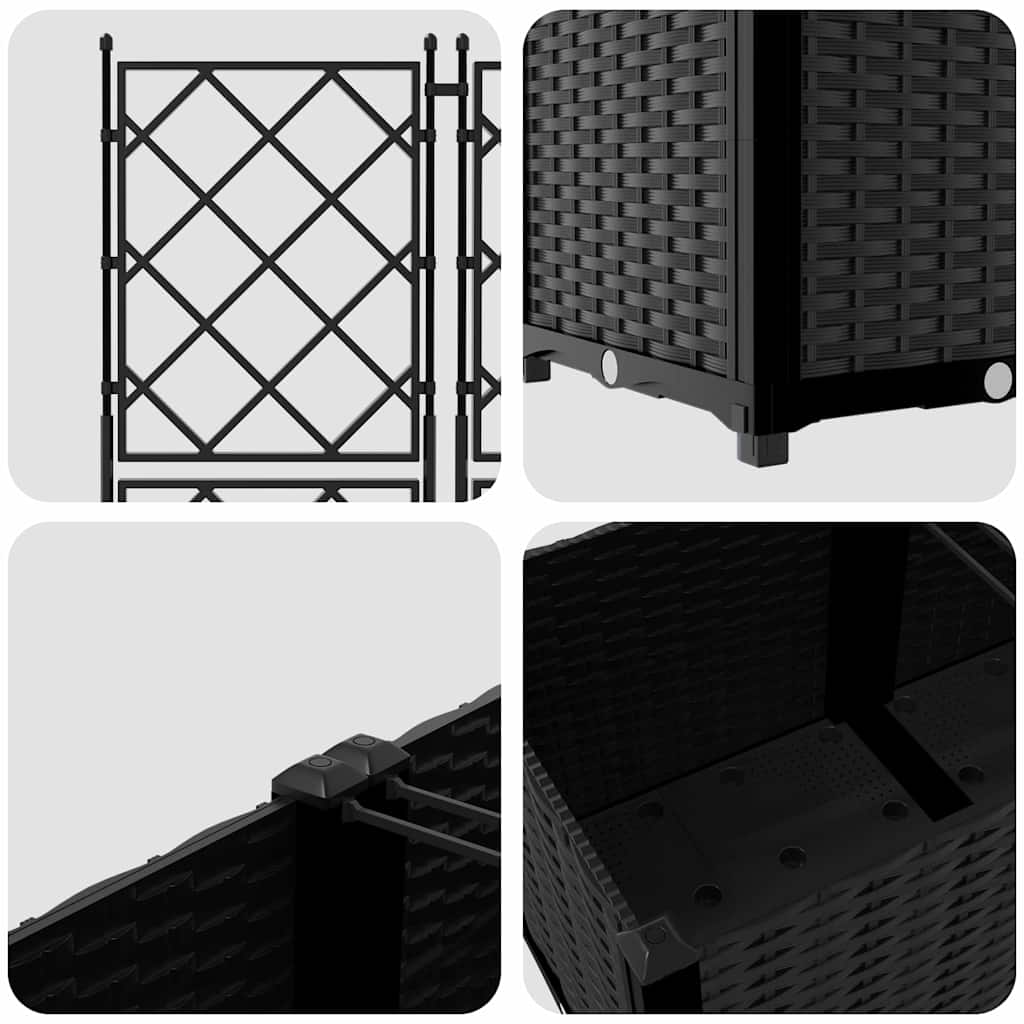 Sodo vazonas 2 pcs Juodas 80 x 40 x 143 cm Plastmasė
