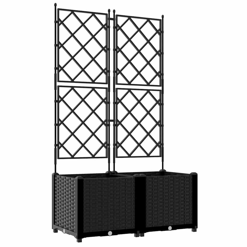 Sodo vazonas 2 pcs Juodas 80 x 40 x 143 cm Plastmasė
