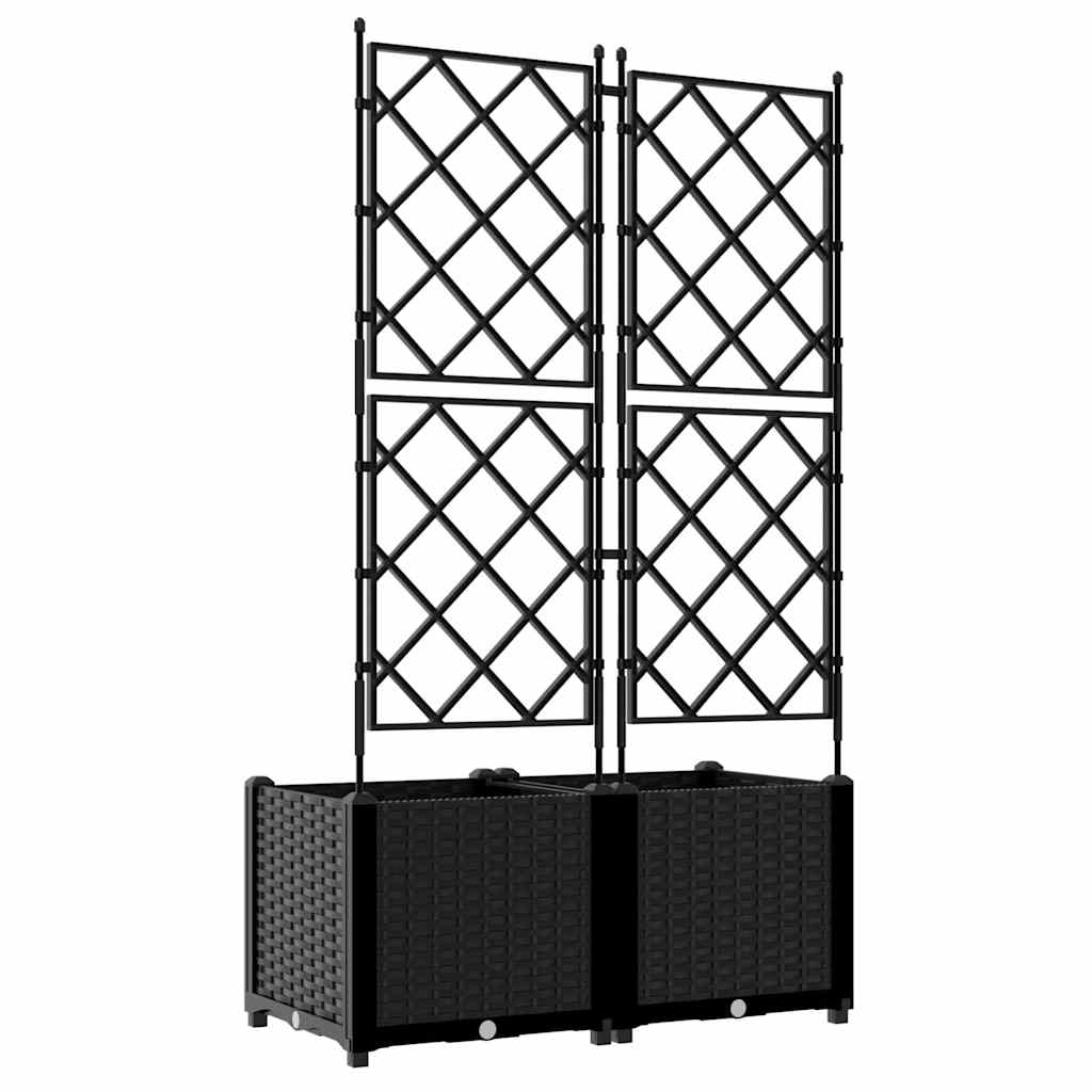 Sodo vazonas 2 pcs Juodas 80 x 40 x 143 cm Plastmasė