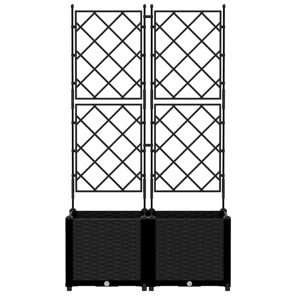 Sodo vazonas 2 pcs Juodas 80 x 40 x 143 cm Plastmasė