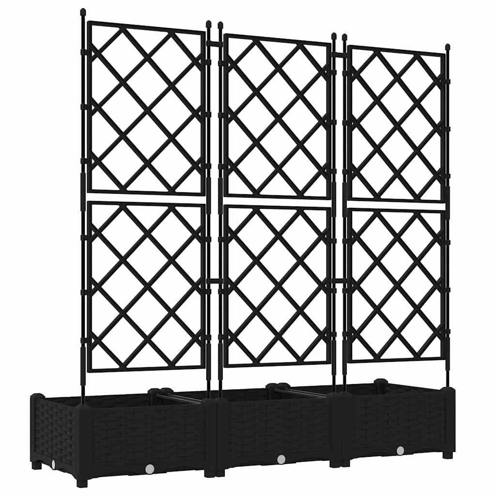 Sodo vazonas 3 pcs Juodas 120 x 40 x 125,5 cm Plastmasė