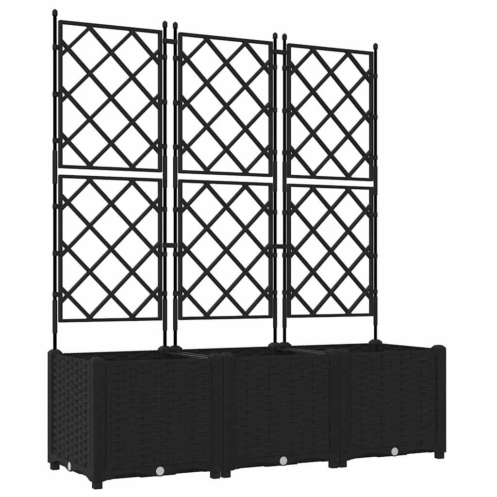 Sodo vazonas 3 pcs Juodas 120 x 40 x 143 cm Plastmasė