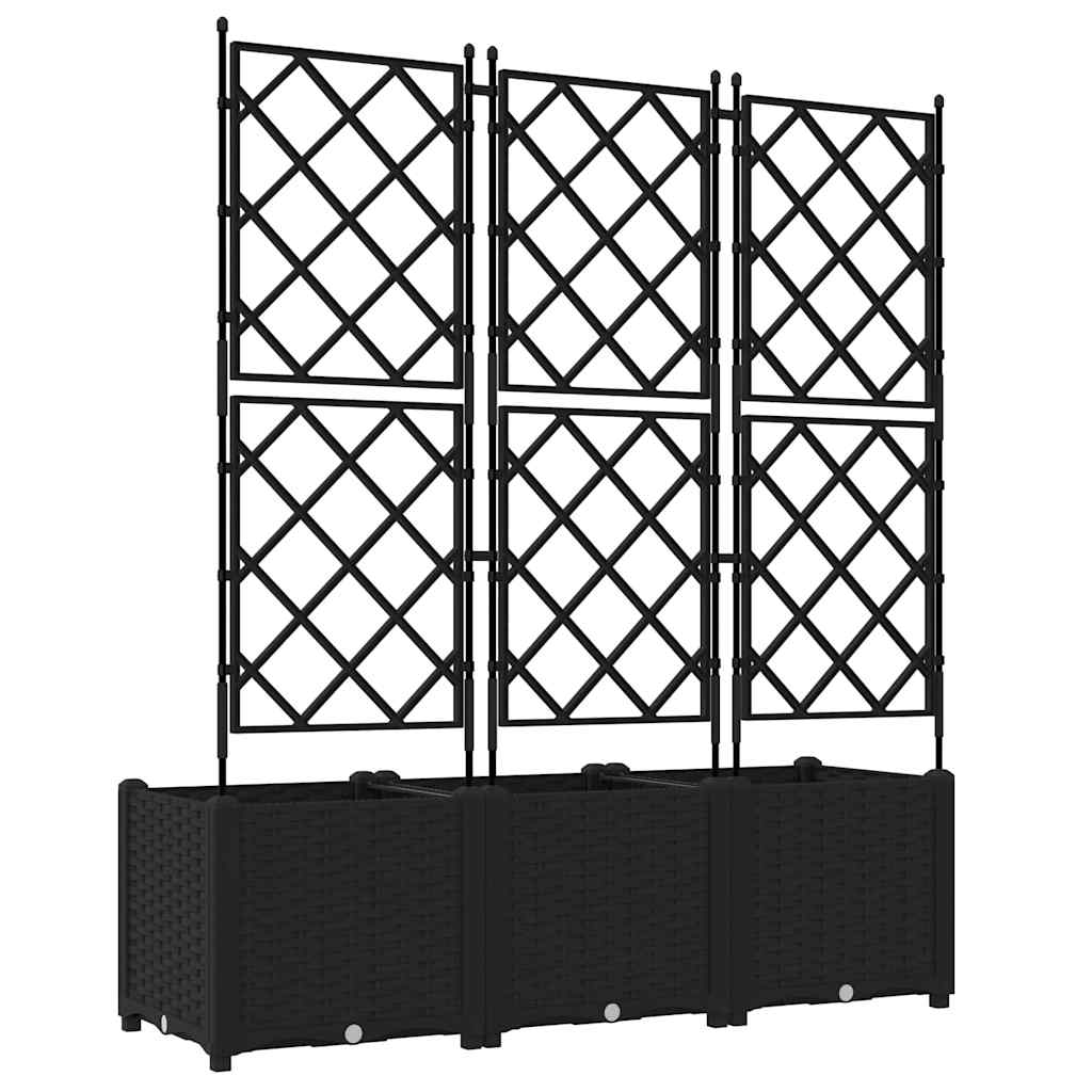 Sodo vazonas 3 pcs Juodas 120 x 40 x 143 cm Plastmasė