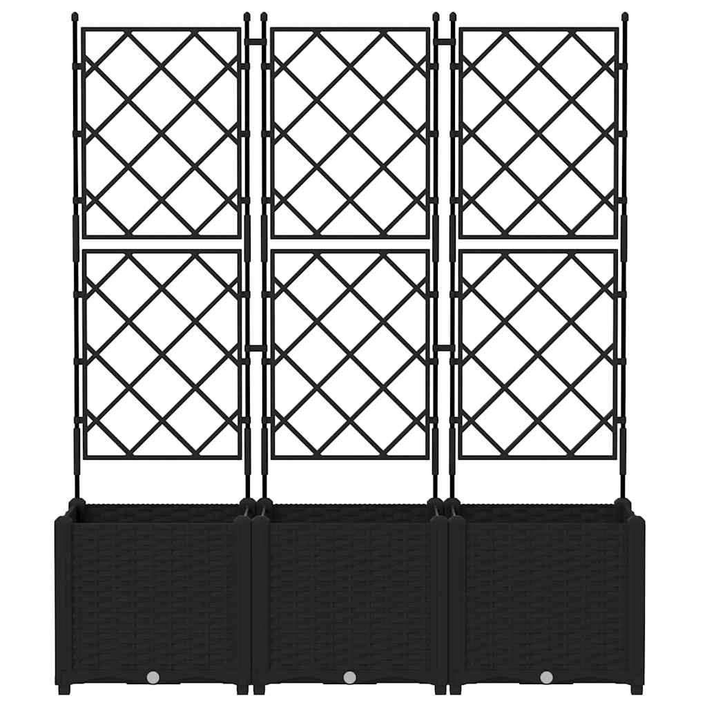 Sodo vazonas 3 pcs Juodas 120 x 40 x 143 cm Plastmasė