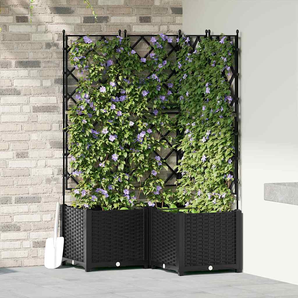 Sodo vazonas 3 vnt. Juoda 80 x 80 x 143 cm PP