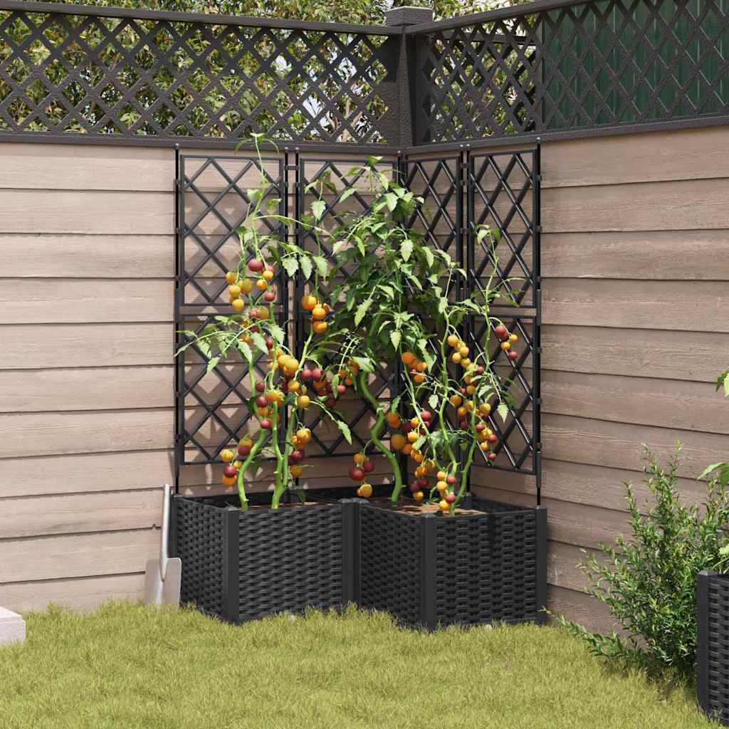Sodo vazonas 3 vnt. Juoda 80 x 80 x 143 cm PP
