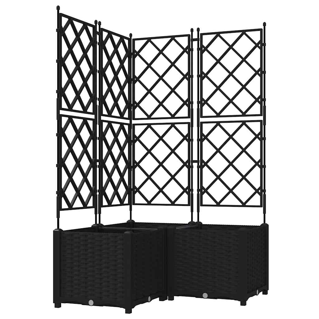 Sodo vazonas 3 vnt. Juoda 80 x 80 x 143 cm PP