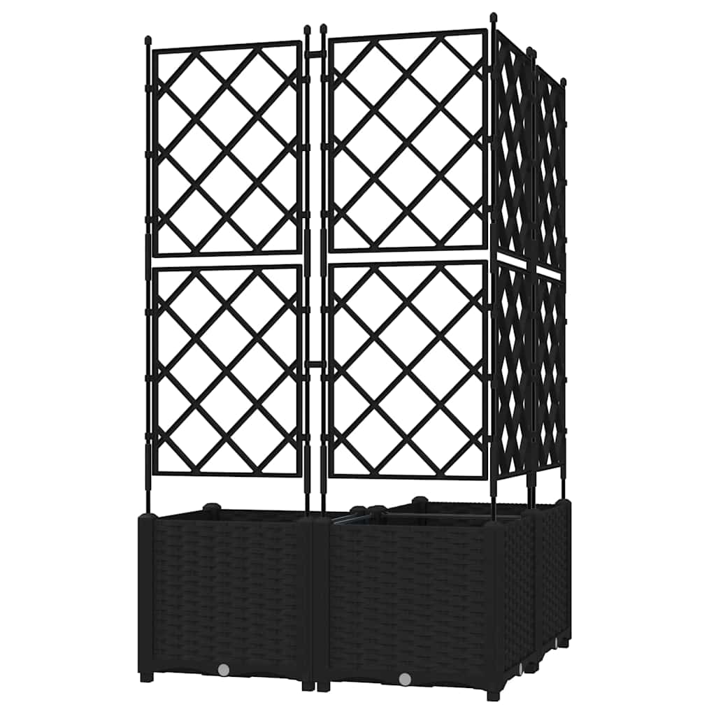 Sodo vazonas 3 vnt. Juoda 80 x 80 x 143 cm PP