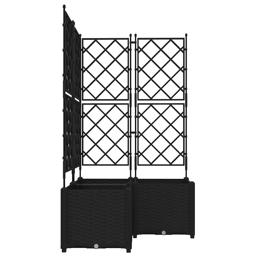 Sodo vazonas 3 vnt. Juoda 80 x 80 x 143 cm PP