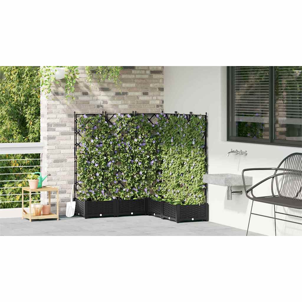 Sodo vazonas 5 pcs Juodas 120 x 120 x 125,5 cm Plastmasė