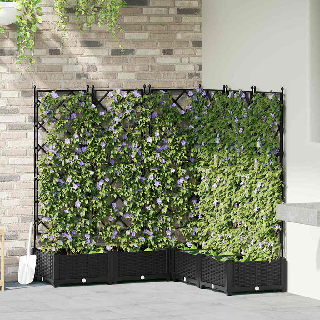 Sodo vazonas 5 pcs Juodas 120 x 120 x 125,5 cm Plastmasė