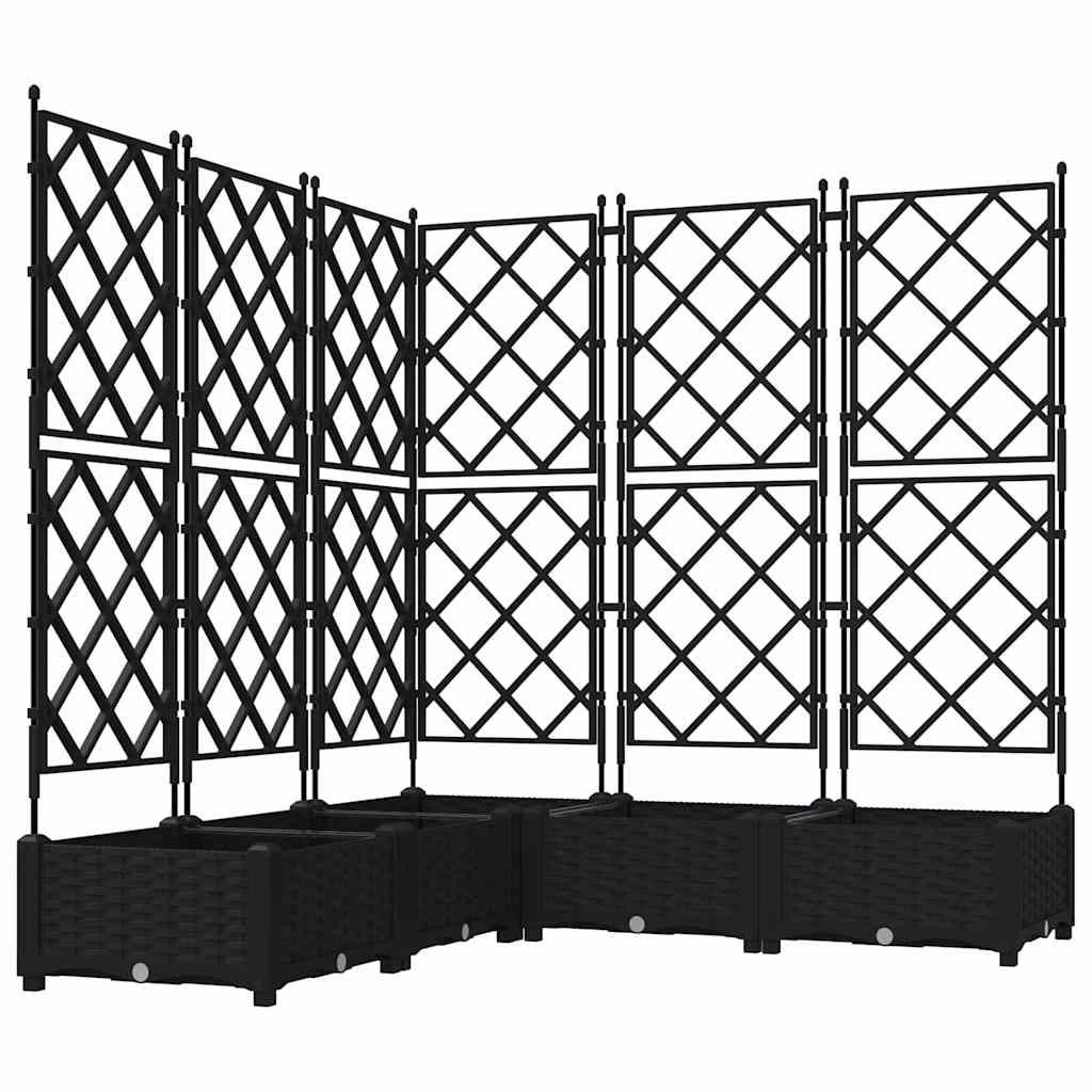 Sodo vazonas 5 pcs Juodas 120 x 120 x 125,5 cm Plastmasė