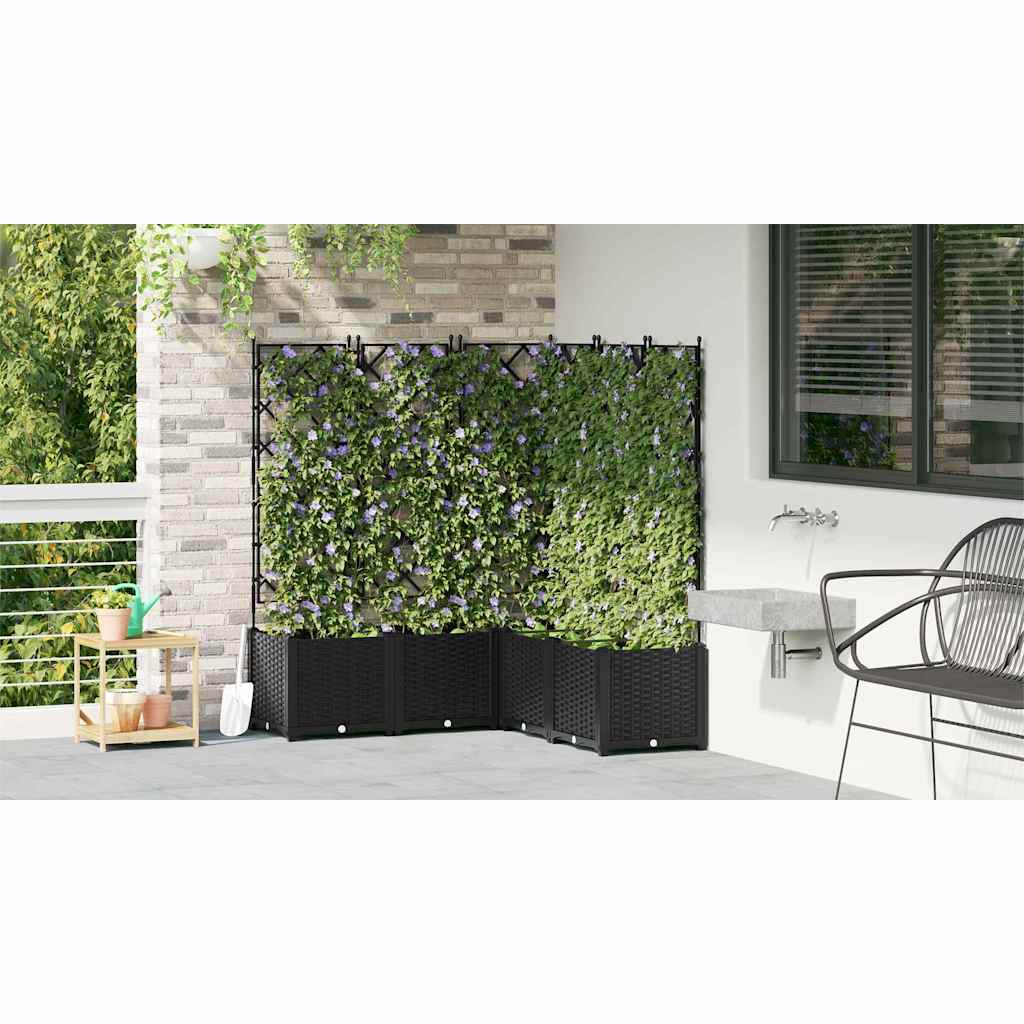 Sodo vazonas 5 vnt. Juoda 120 x 120 x 143 cm PP