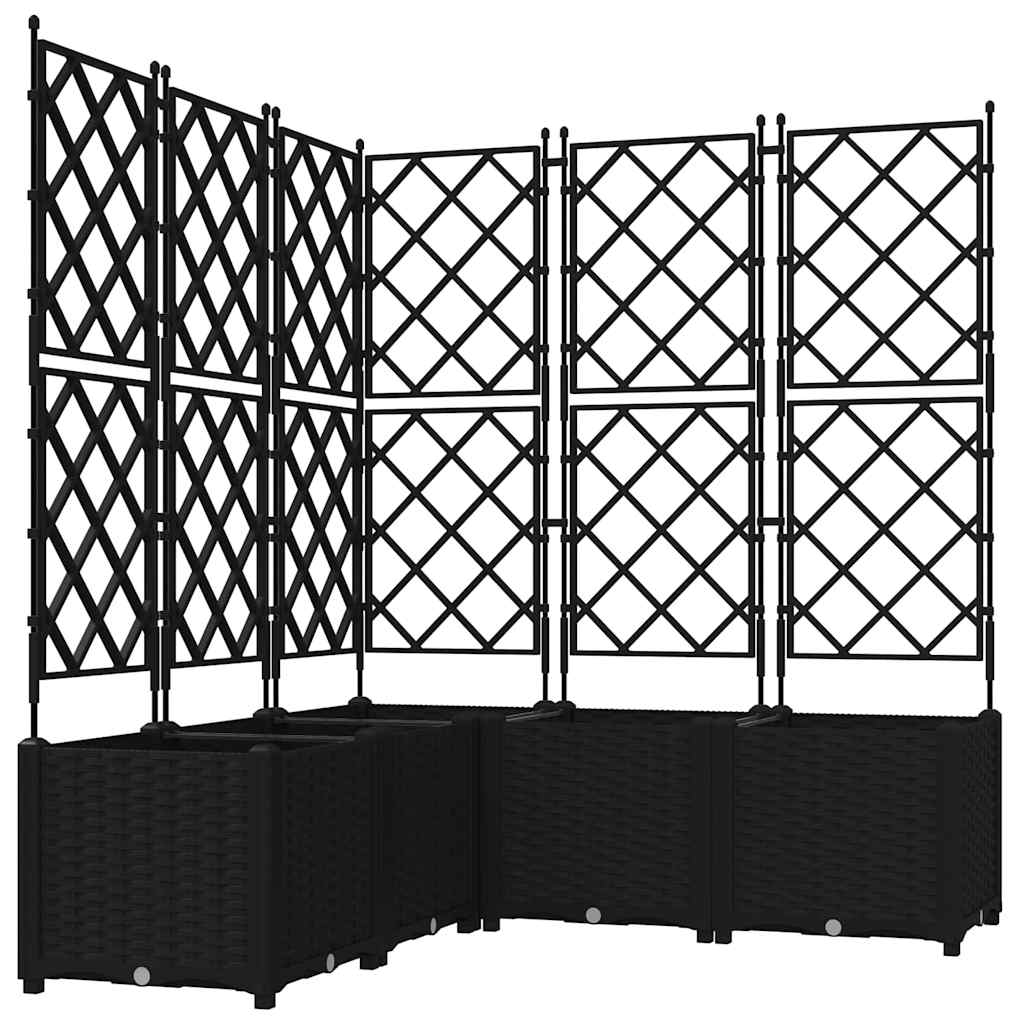 Sodo vazonas 5 vnt. Juoda 120 x 120 x 143 cm PP