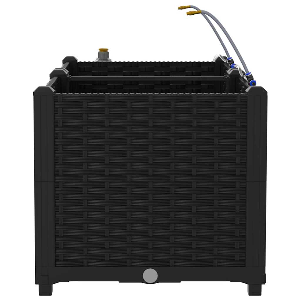 Sodo vazonas 2 pcs Juodas Plastmasė