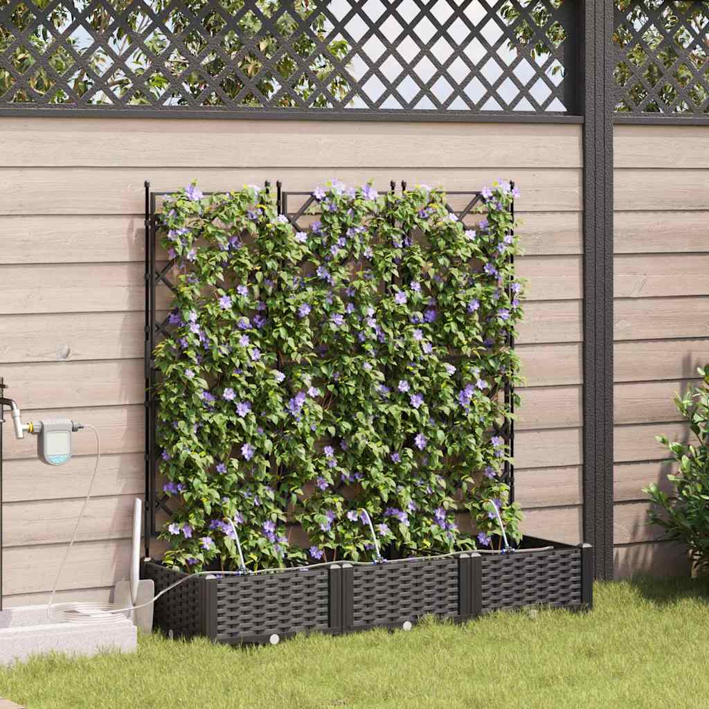 Sodo vazonas 3 pcs Juodas Plastmasė