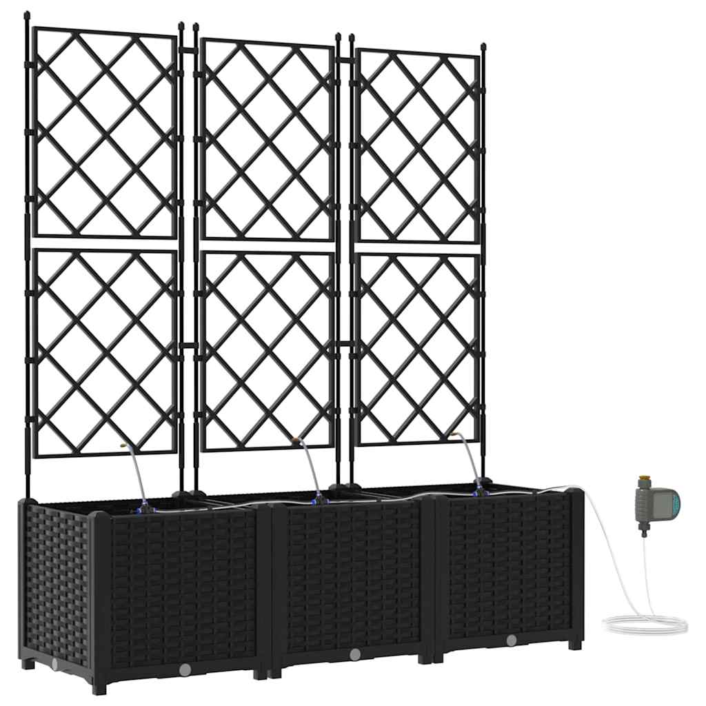 Sodo vazonas 3 pcs Juodas Plastmasė