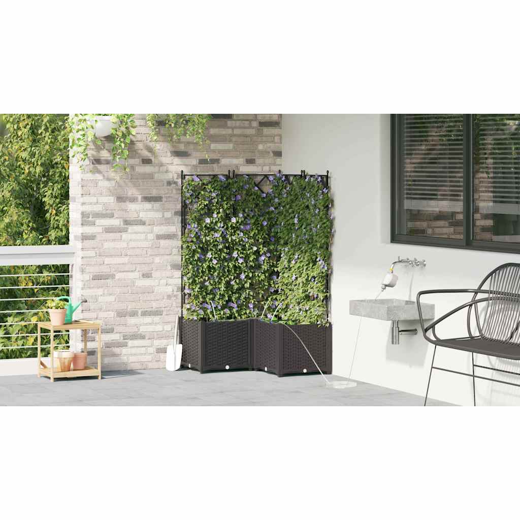 Sodo vazonas 3 pcs Juodas Plastmasė
