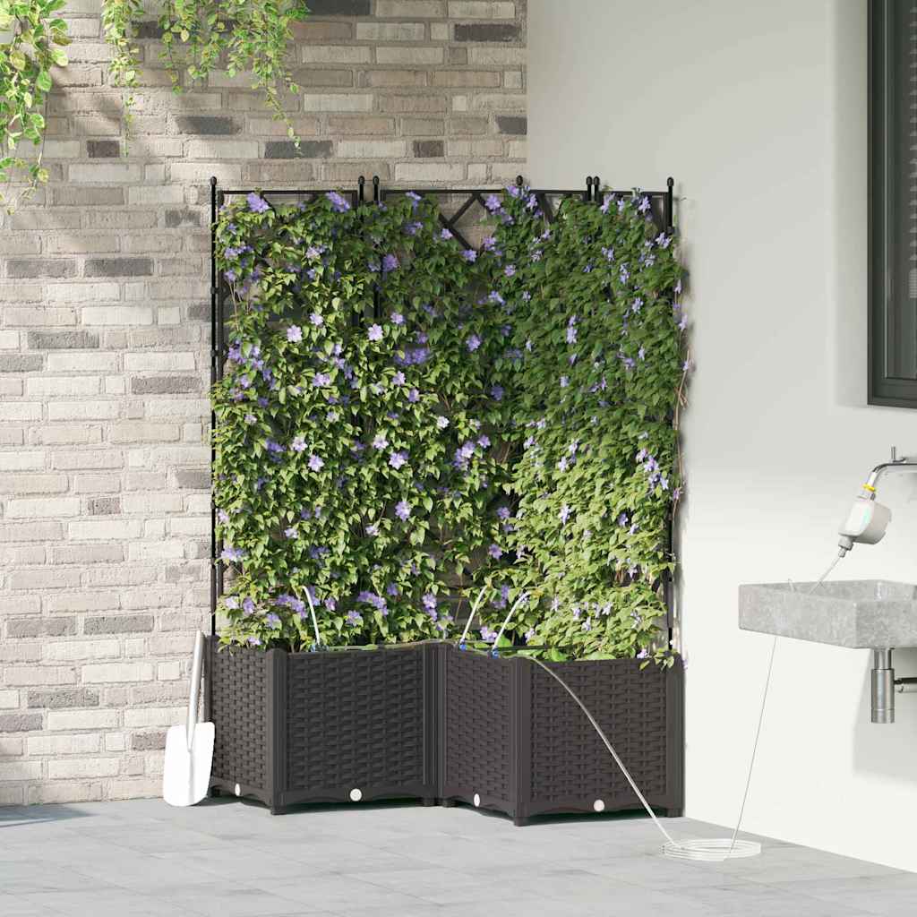 Sodo vazonas 3 pcs Juodas Plastmasė
