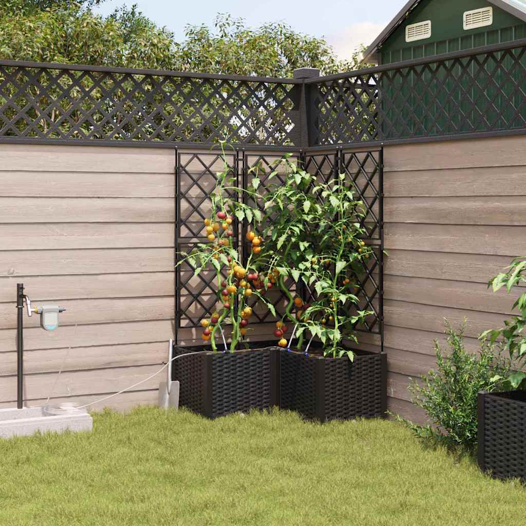 Sodo vazonas 3 pcs Juodas Plastmasė
