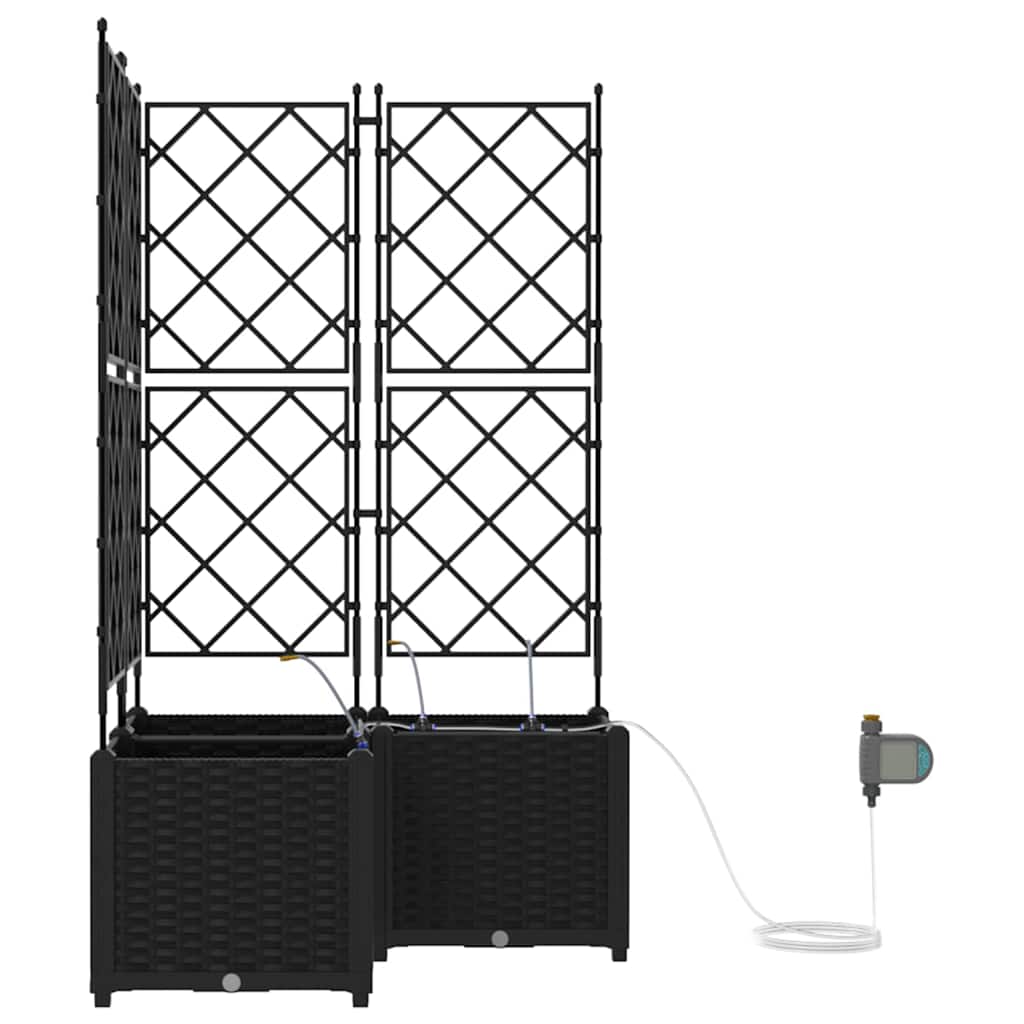 Sodo vazonas 3 pcs Juodas Plastmasė