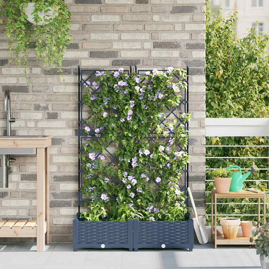 Sodo vazonas 2 vnt. Pilka 80 x 40 x 125,5 cm PP