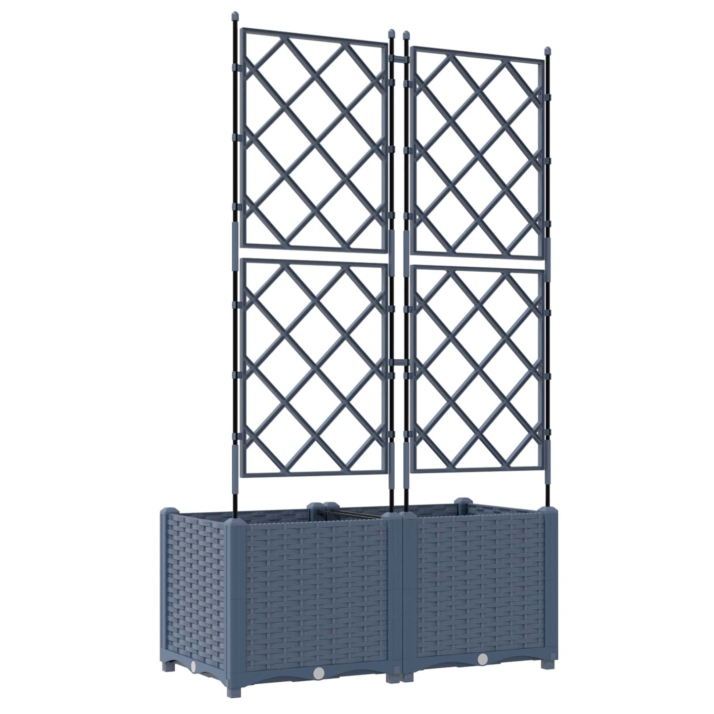 Sodo vazonas 2 pcs Pilka 80 x 40 x 143 cm Plastmasė
