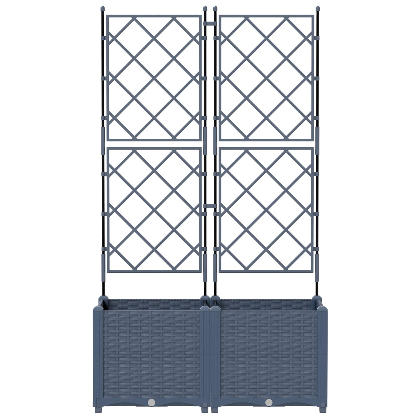 Sodo vazonas 2 pcs Pilka 80 x 40 x 143 cm Plastmasė