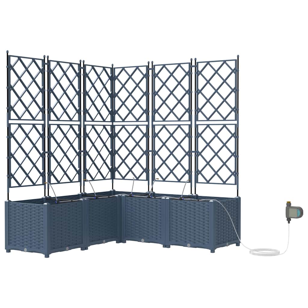 Sodo vazonas 3 vnt. Pilka 80 x 80 x 143 cm PP
