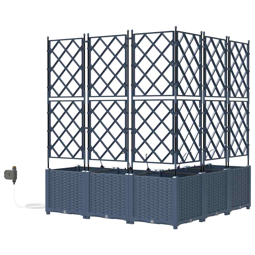 Sodo vazonas 3 vnt. Pilka 80 x 80 x 143 cm PP