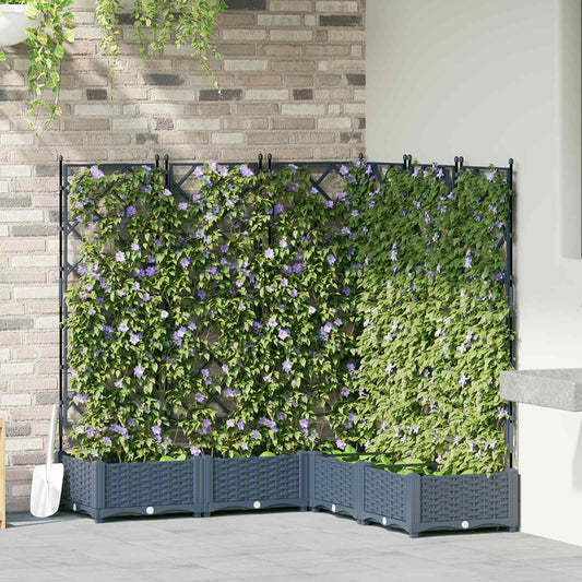 Sodo vazonas 5 pcs Pilka 120 x 120 x 125,5 cm Plastmasė