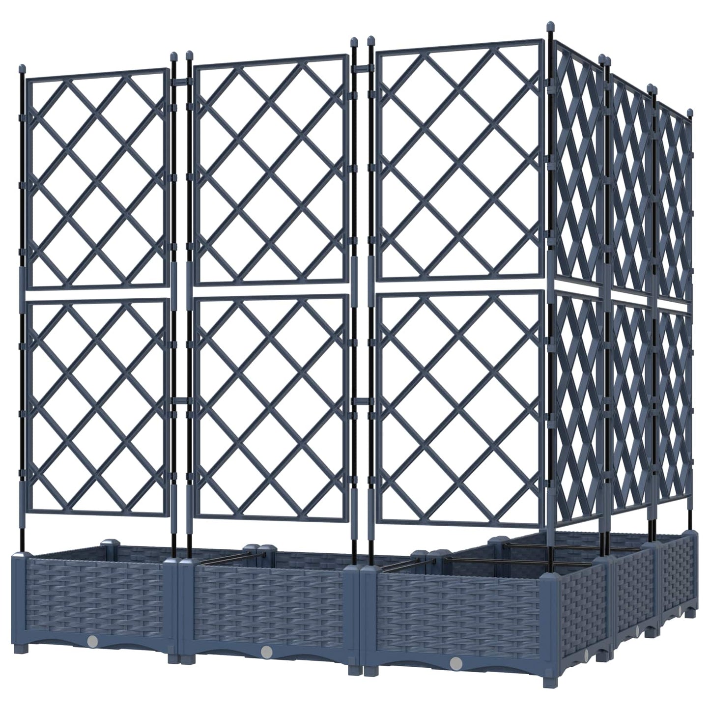 Sodo vazonas 5 pcs Pilka 120 x 120 x 125,5 cm Plastmasė