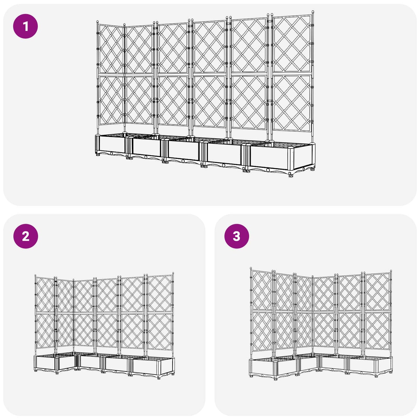 Sodo vazonas 5 pcs Pilka 120 x 120 x 125,5 cm Plastmasė