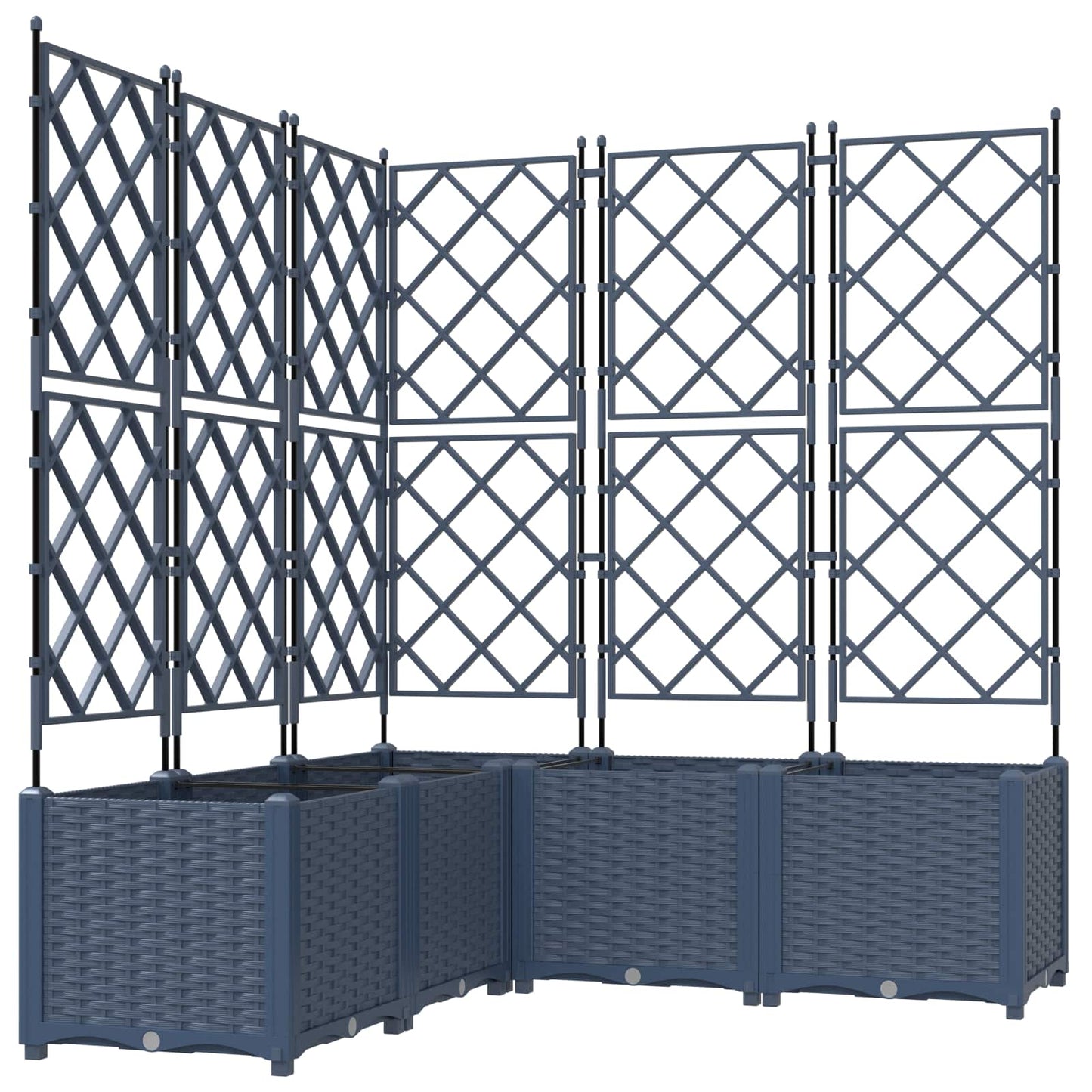 Sodas vazonas su trellis 5 pcs Pilka 120 x 120 x 143 cm PP