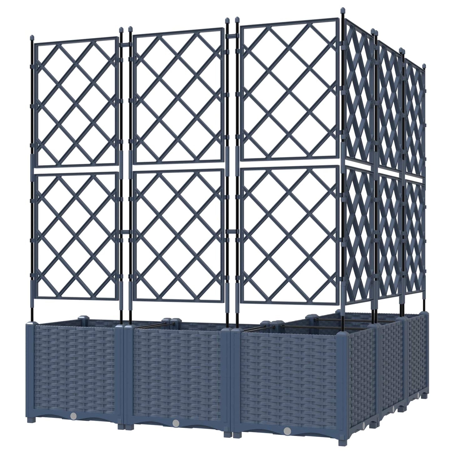 Sodas vazonas su trellis 5 pcs Pilka 120 x 120 x 143 cm PP