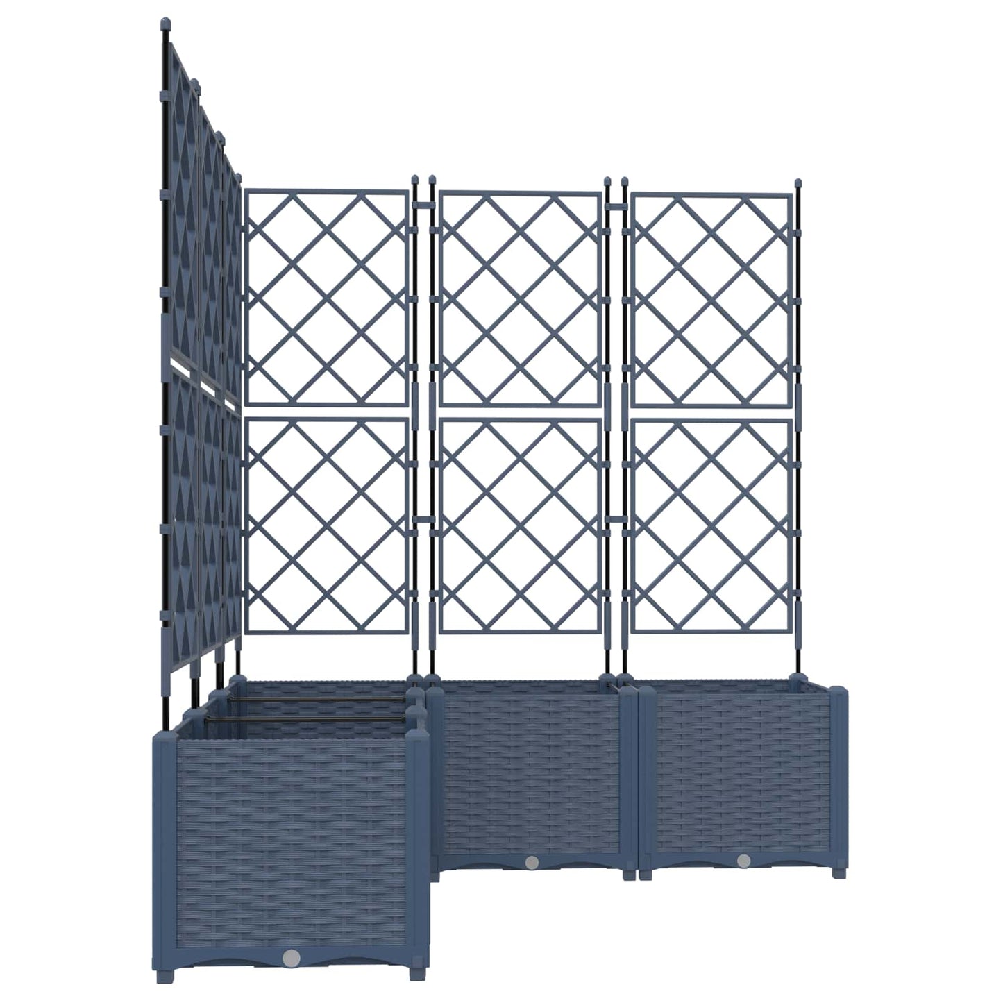 Sodas vazonas su trellis 5 pcs Pilka 120 x 120 x 143 cm PP
