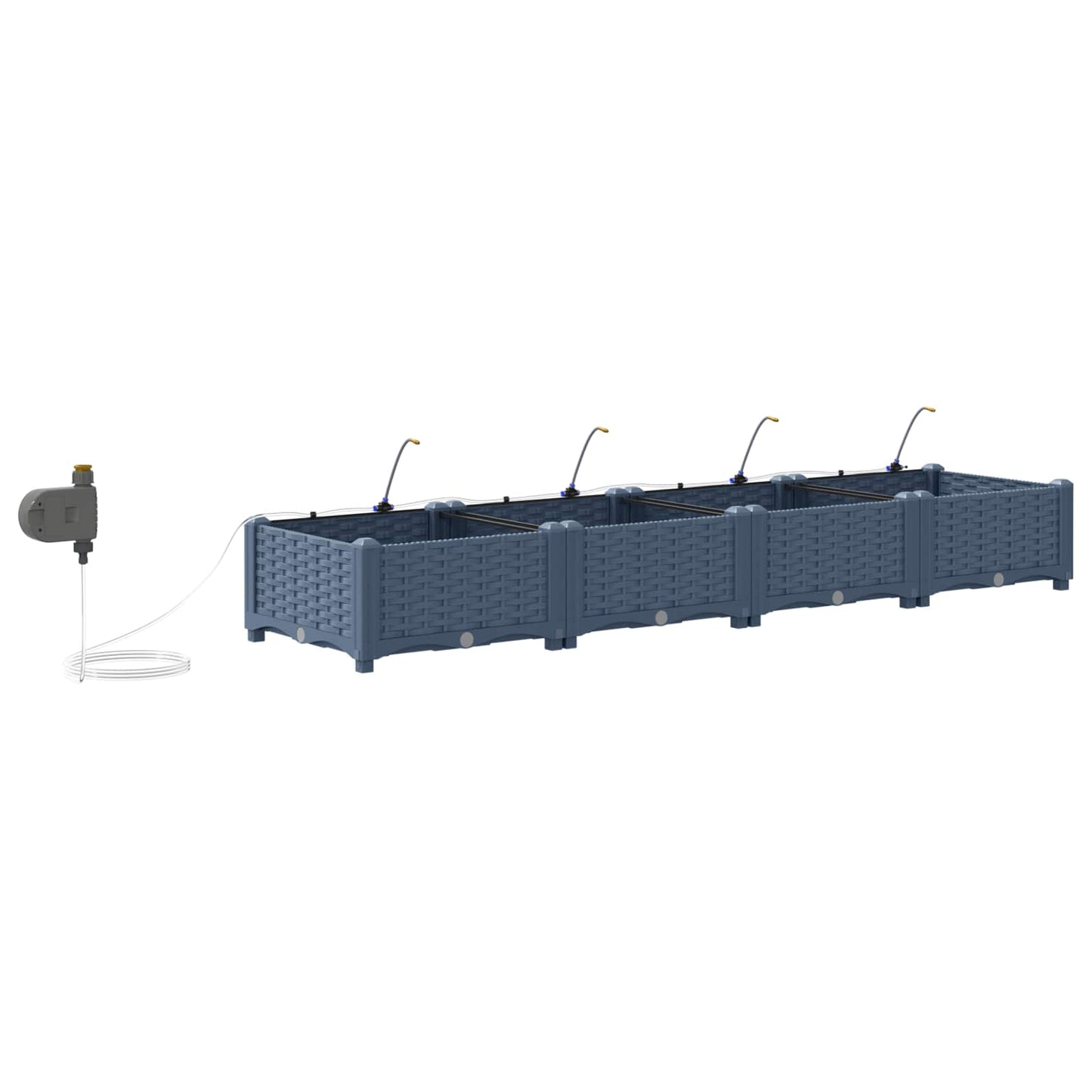 Sodo vazonas 4 pcs Pilka 160 x 40 x 22 cm Plastmasė
