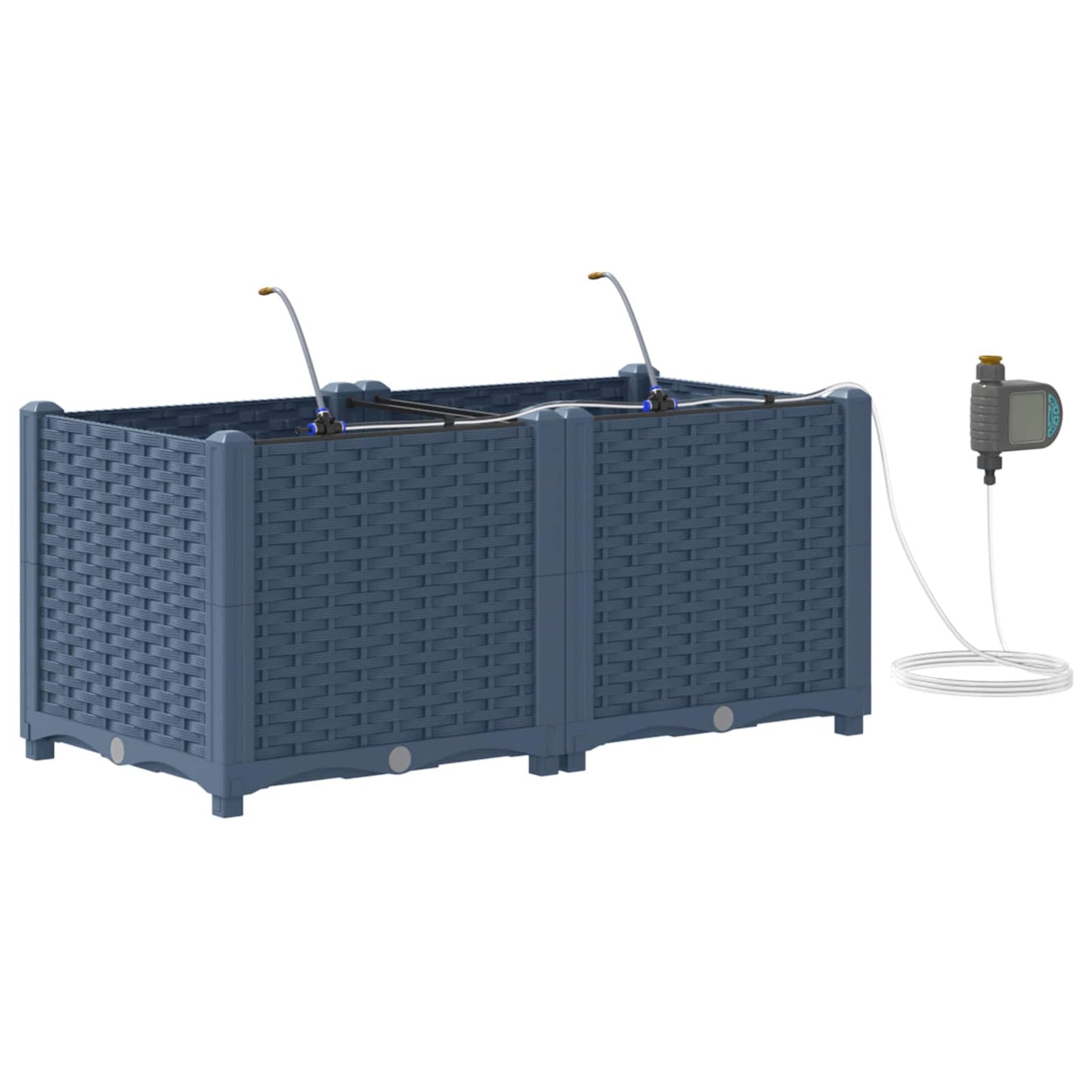 Sodo vazonas 2 pcs Pilka 80 x 40 x 37,5 cm Plastmasė