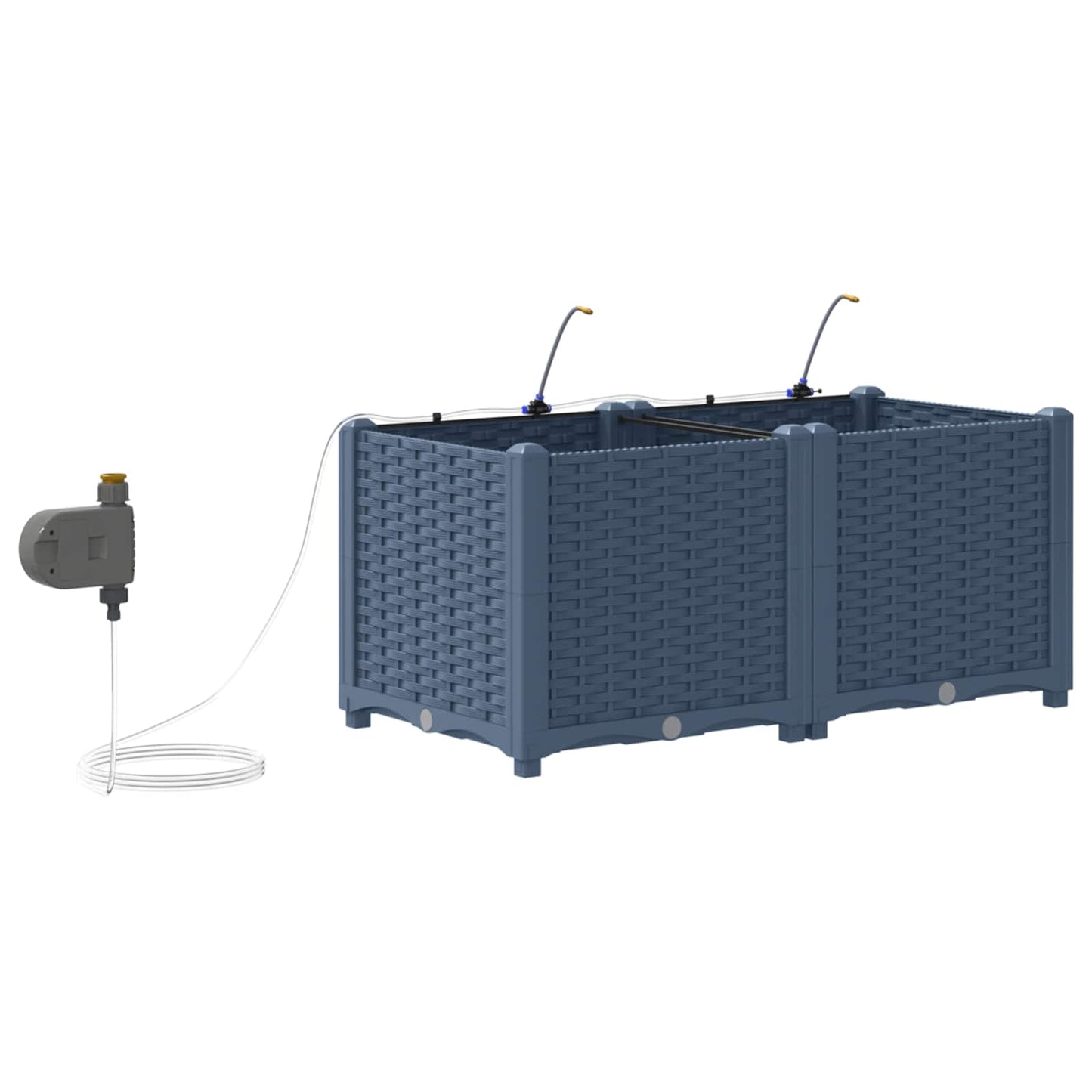 Sodo vazonas 2 pcs Pilka 80 x 40 x 37,5 cm Plastmasė