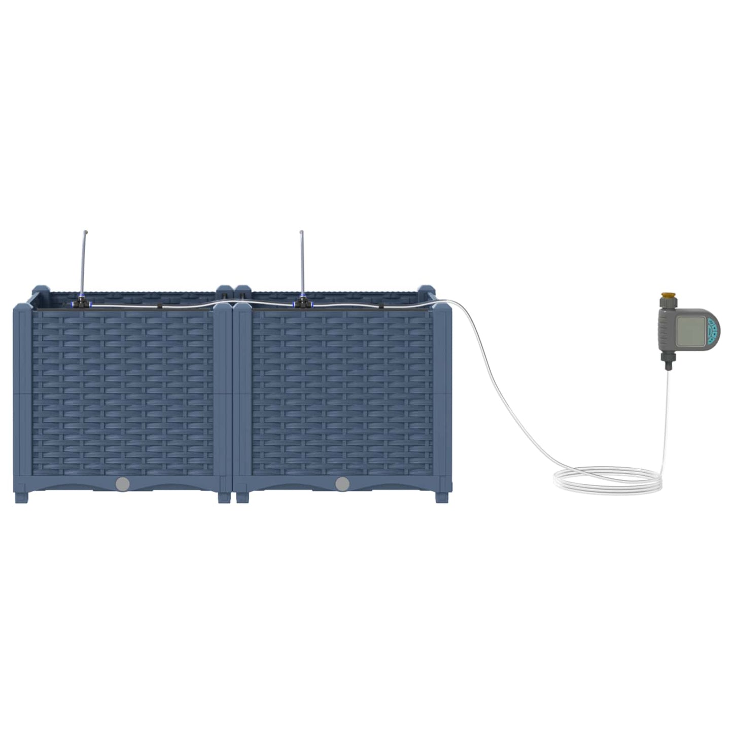 Sodo vazonas 2 pcs Pilka 80 x 40 x 37,5 cm Plastmasė